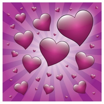 gratis San Valentino cuore con raggi grafica vettoriale
