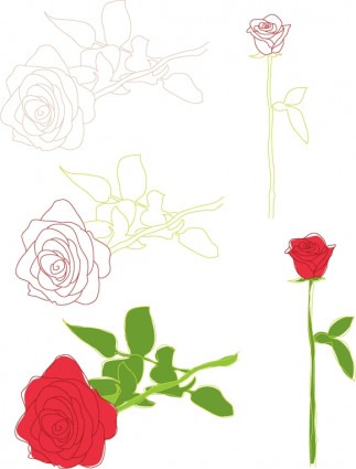 vektor gratis Valentine roses