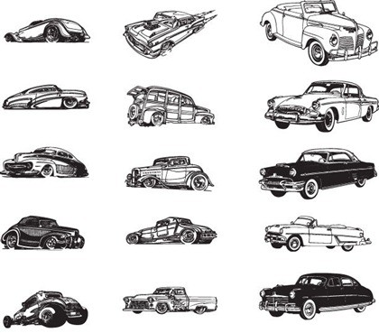 無料の様々 なヴィンテージ車のベクトルのコレクション