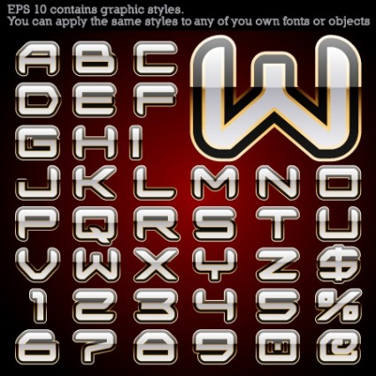 alphabet vecteur libre avec des styles graphiques
