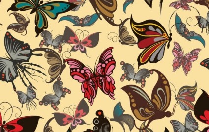Kostenlose Vector Schmetterlinge seamless pattern