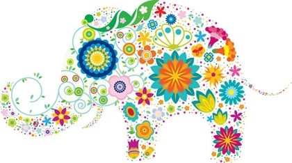 elefante colorido de vetor livre