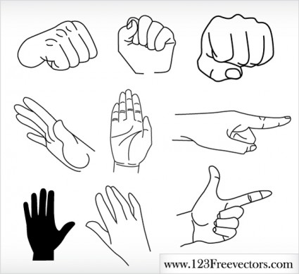 vektor gratis tangan tangan manusia