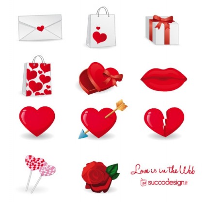 gratuit vector icon set pour la Saint-Valentin