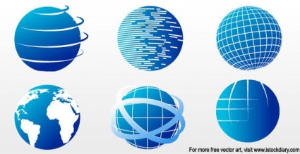 conjunto de iconos de globo de imágenes vectoriales gratis