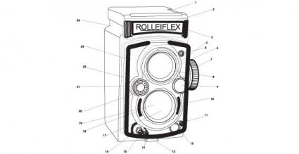 cámara automática de vieja rolleiflex vector libre