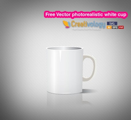 cangkir putih Fotorealistik vektor gratis