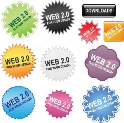 Бесплатный веб кнопки Векторный пакет