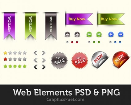 web gratuito elementi psd pack