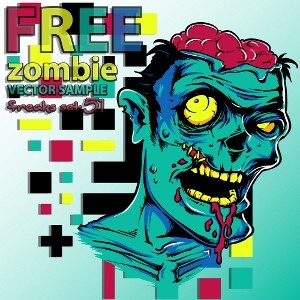 contoh vektor gratis zombie
