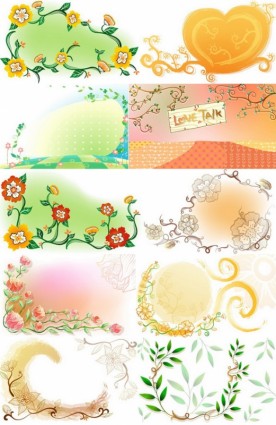 illustrations vectorielles de fleurs fraîches peint à la main fond