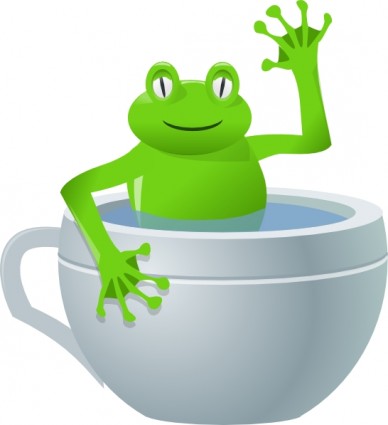 カエルのお茶カップ クリップ アート