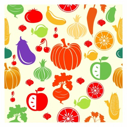 patrón de fruta y verdura