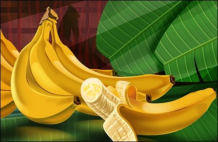 フルーツ バナナ psd 層状