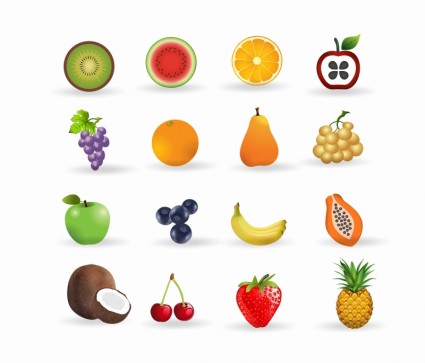 conjunto de ícones de fruta