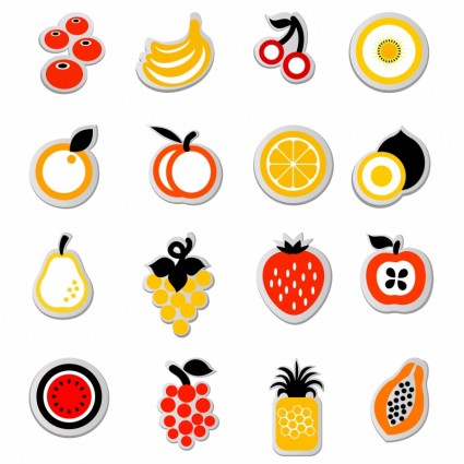 autocollant icône fruits