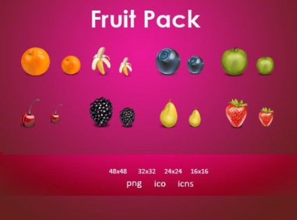 Los iconos de fruta pack pack de iconos