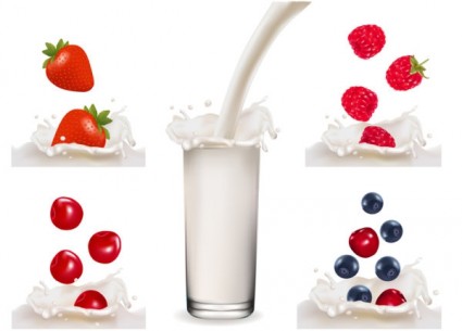 vetor de leite de frutas