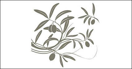 Fruit Tree Branches Silhouettes Vector Material
