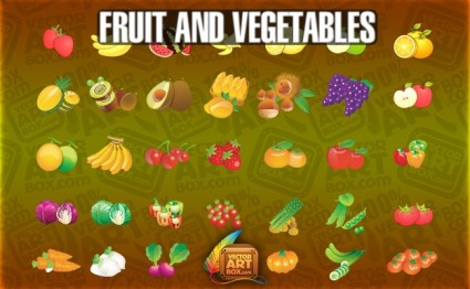ícones de vegetais de frutas