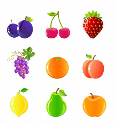 conjunto de iconos de frutas y bayas