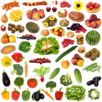 buah-buahan dan sayuran highdefinition gambar