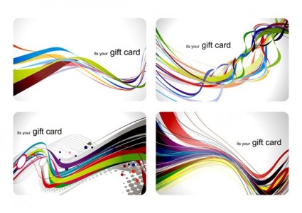 Fun Gift Card Dynamic Lines Of The Background Vector