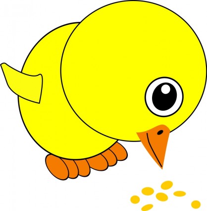 搞笑小雞吃鳥種子卡通