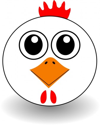 caricature du visage drôle de poulet