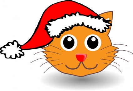viso buffo gattino con cappello di Babbo Natale