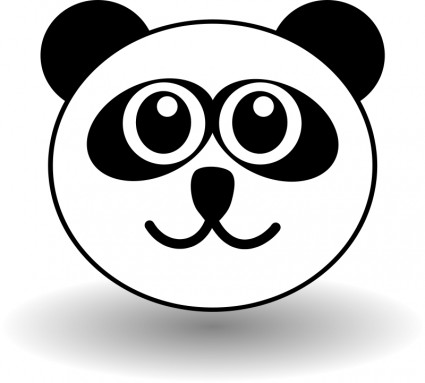 divertente panda faccia in bianco e nero