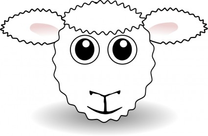 lucu domba wajah putih kartun
