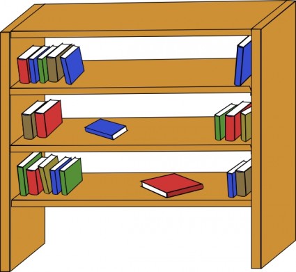 biblioteca de móveis prateleiras livros clipart