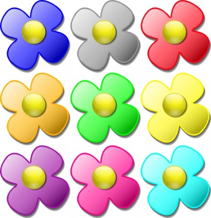 Spiel Murmeln Blumen ClipArt