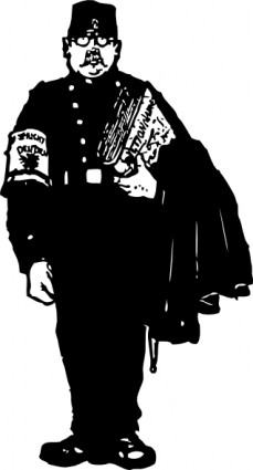 Gendarme mit einer Wörterbuch-ClipArt