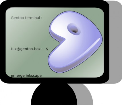 gentoo terminali ikonę clipart