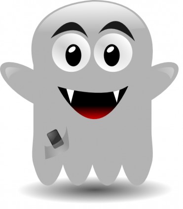 fantasma com um clip-art cellephone