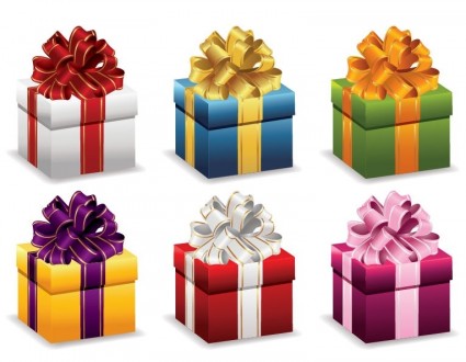 boîtes de cadeau avec ruban vector illustration