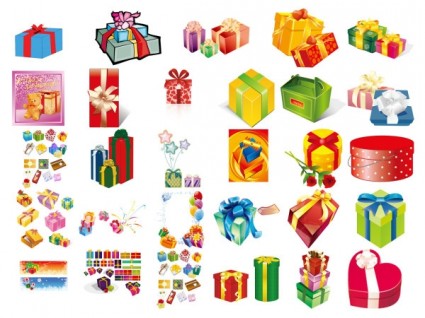 regalos de regalo box set de vector