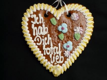 mercado de año Gingerbread corazón pan de jengibre
