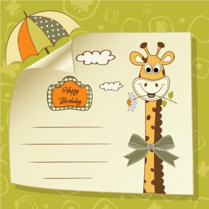 vettore di giraffa greeting card