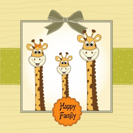 vector de tarjeta de felicitación de jirafa