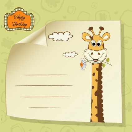 Жираф поздравительной открытки вектор