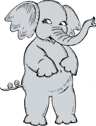 Mädchen-Elefant-ClipArt-Grafik