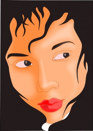 wajah gadis dalam bingkai hitam clip art