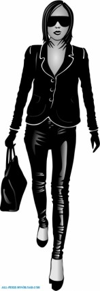 Girl in vector noir