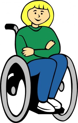 在轮椅上剪贴画中的女孩