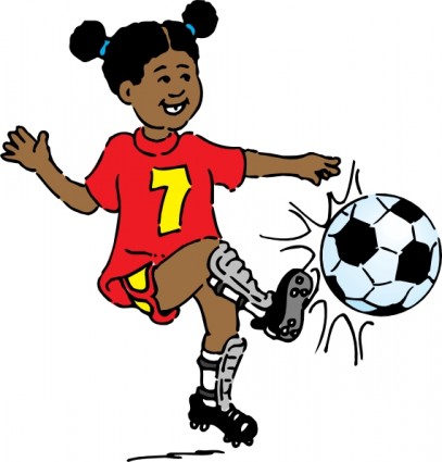 Girl Playing Soccer Clip Art
