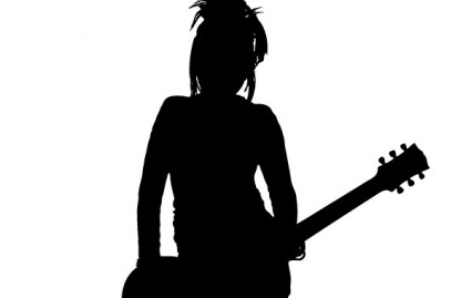 silhouette de rocker fille