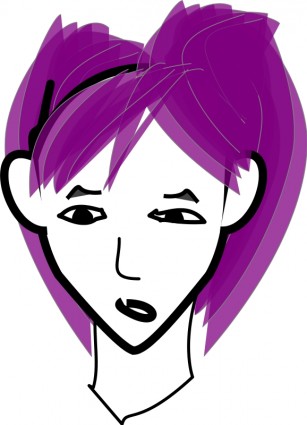 chica con el pelo púrpura